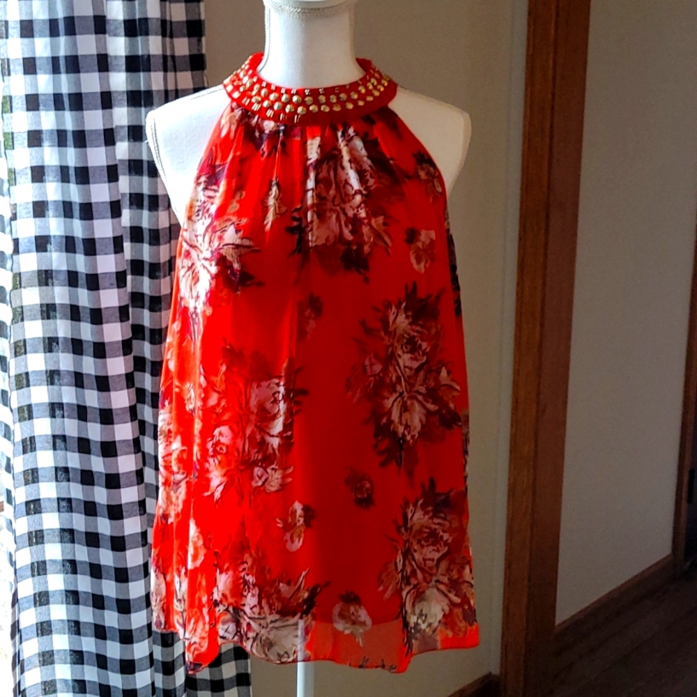 Gorgeous lined Chiffon Tank XL